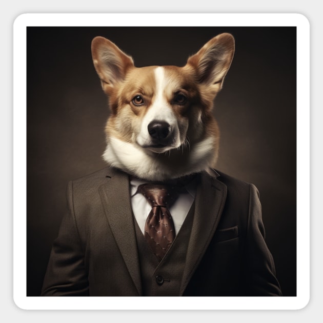 Cardigan Welsh Corgi Dog in Suit Magnet by Merchgard